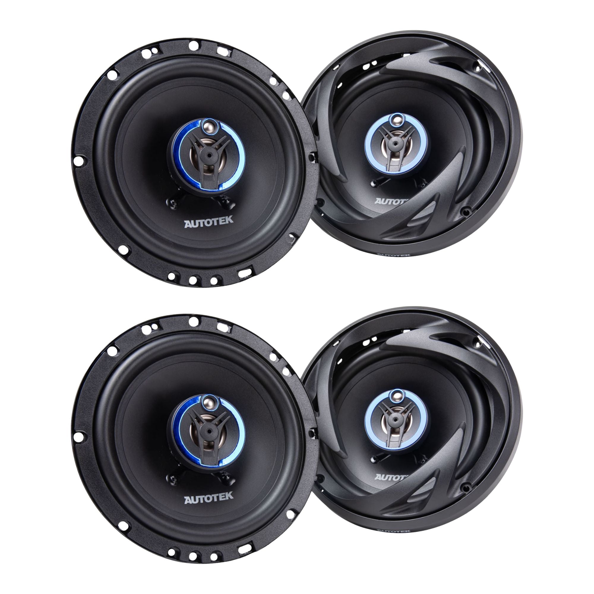 Autotek Street Machine 6.5" 3-Way Car Audio Universal Coaxial Speakers, 2 Pack