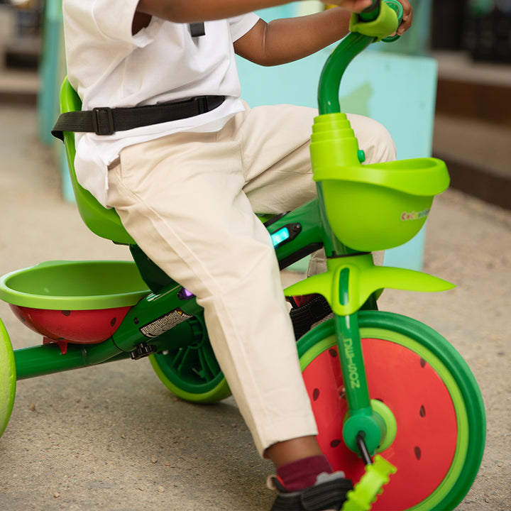 Jetson CoComelon Light-Up Trike with Front and Rear Baskets, Seatbelt and Bell - VMInnovations