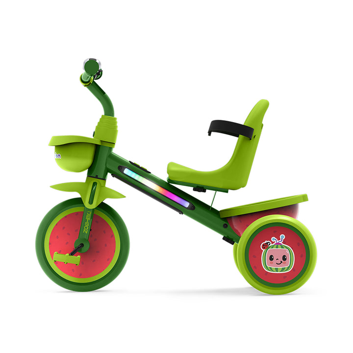Jetson CoComelon Light-Up Trike with Front and Rear Baskets, Seatbelt and Bell - VMInnovations