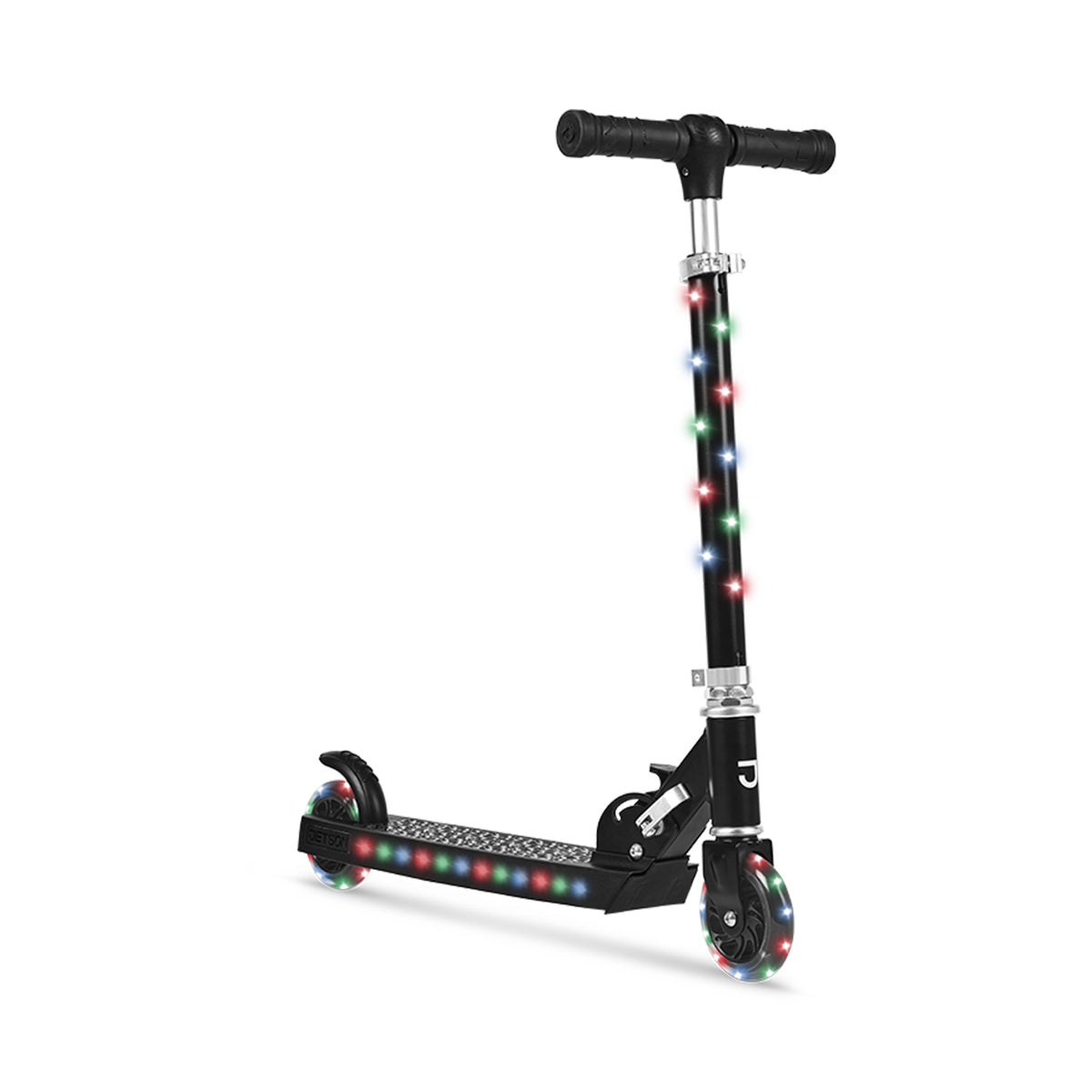 Jetson Jupiter Kick Scooter with LED Lights & Height Handlebar, Black (Open Box) - VMInnovations
