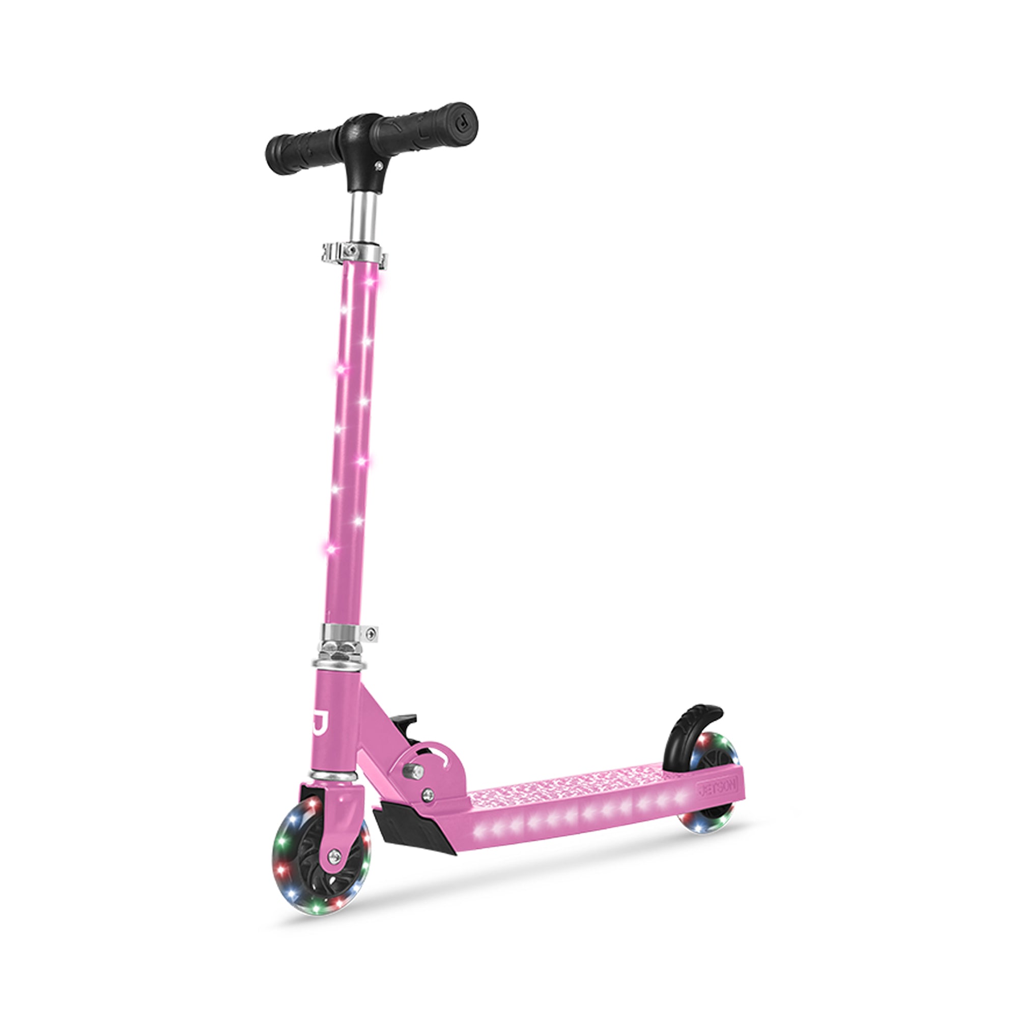 Jetson Kick Scooter w/LED Lights & Height Adjustable Handlebar, Pink (Open Box) - VMInnovations