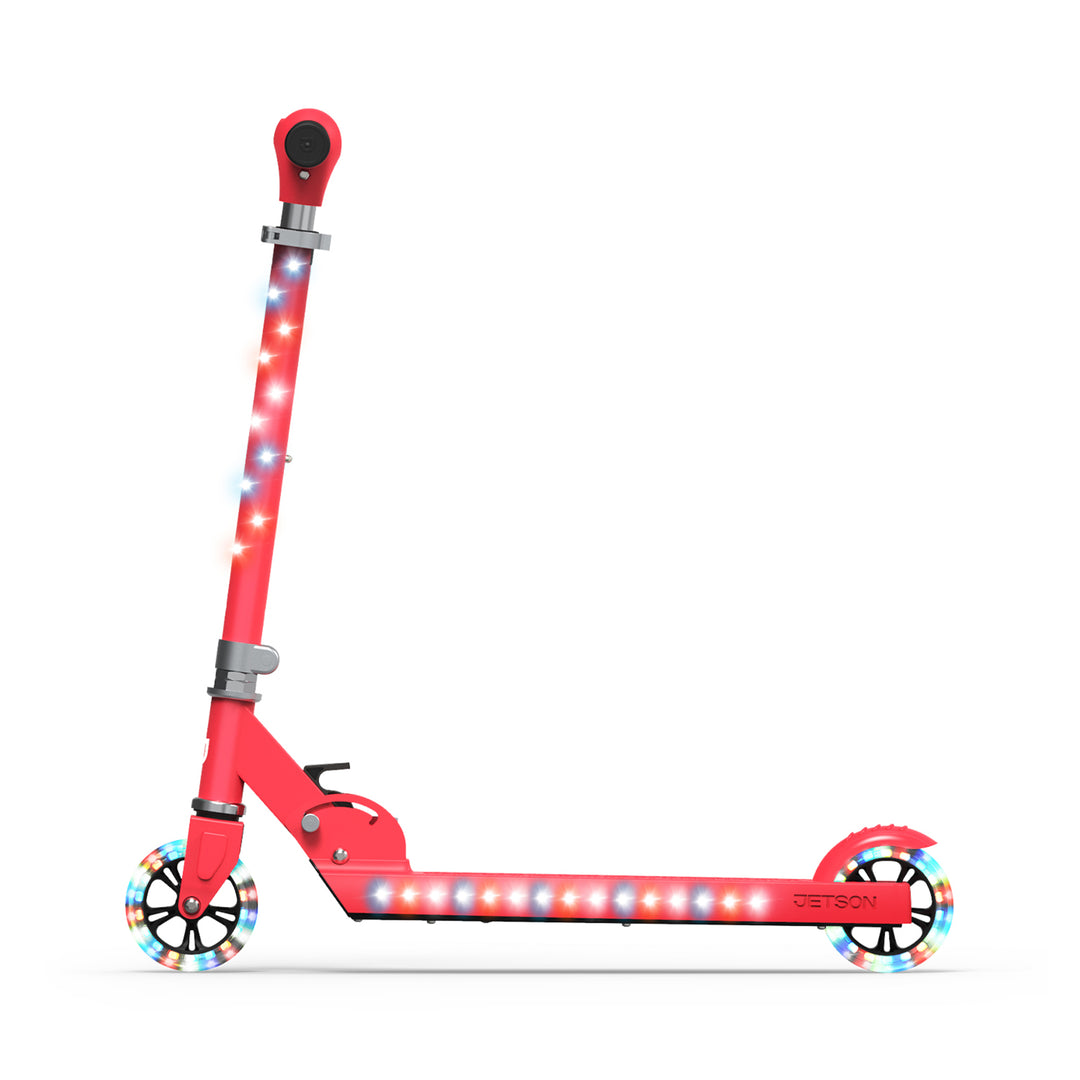 Jetson 2 Wheel Light Up Scooter Adjustable Kick Ride On Toy for Kids, Red - VMInnovations