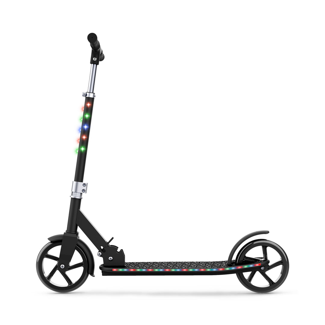 Jetson Jumbo 2 Wheel Light Up Scooter Adjustable Kick Ride On Toy for Kid, Black - VMInnovations