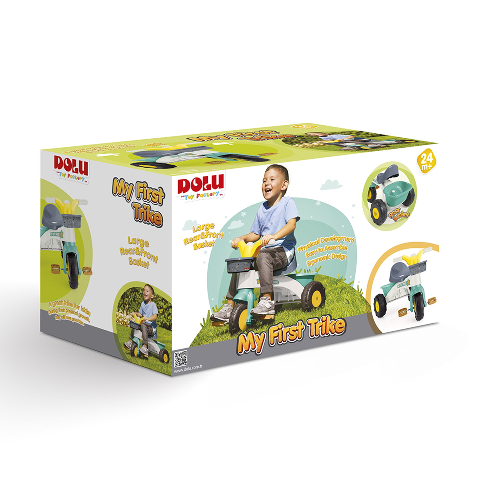 Dolu Trike for Toddlers, Tricycle for Kids, Ride-On Toy w/Handle (Open Box)
