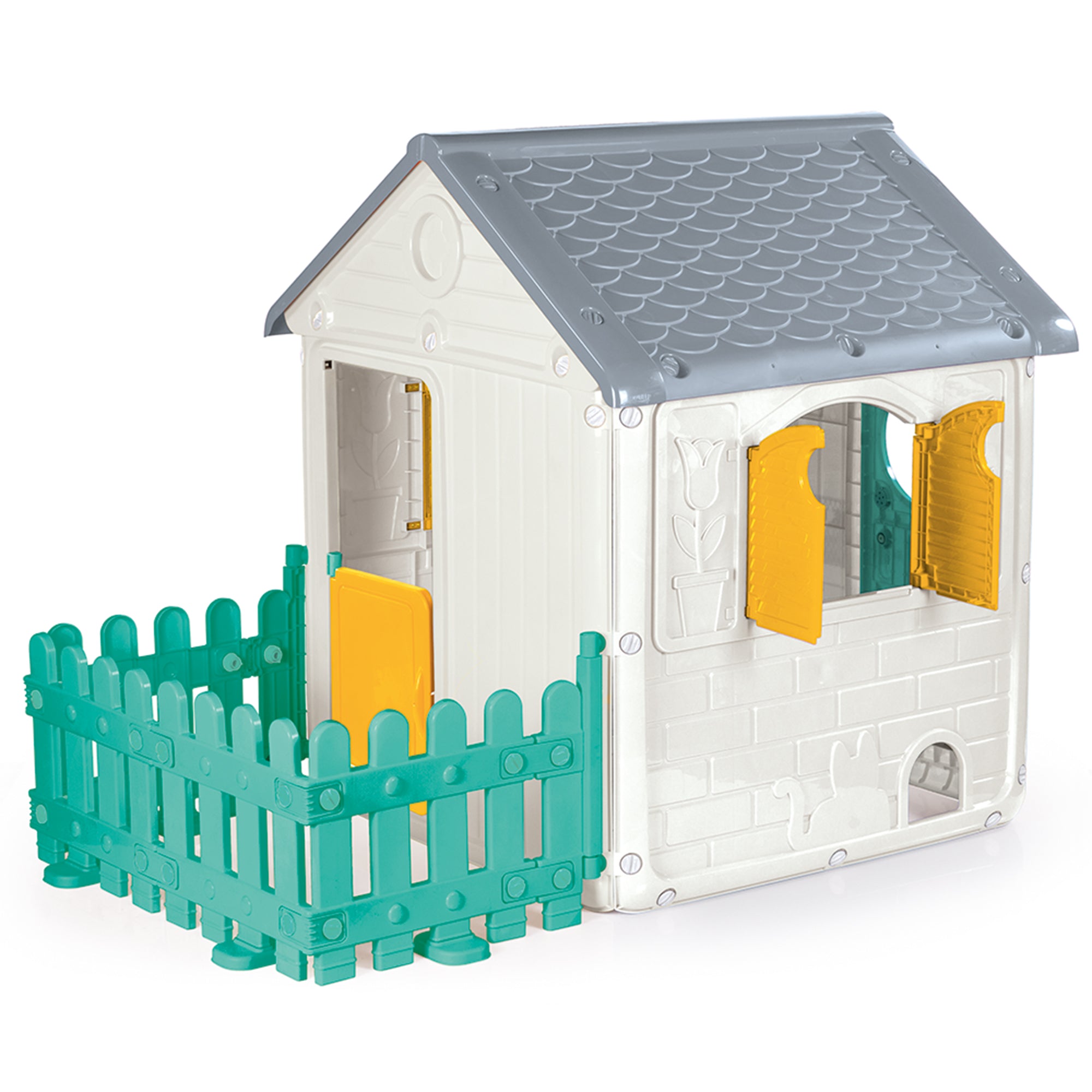 DOLU My First Playhouse with Fence, Durable, Easy-to-Assemble Playhouse (Used) - VMInnovations