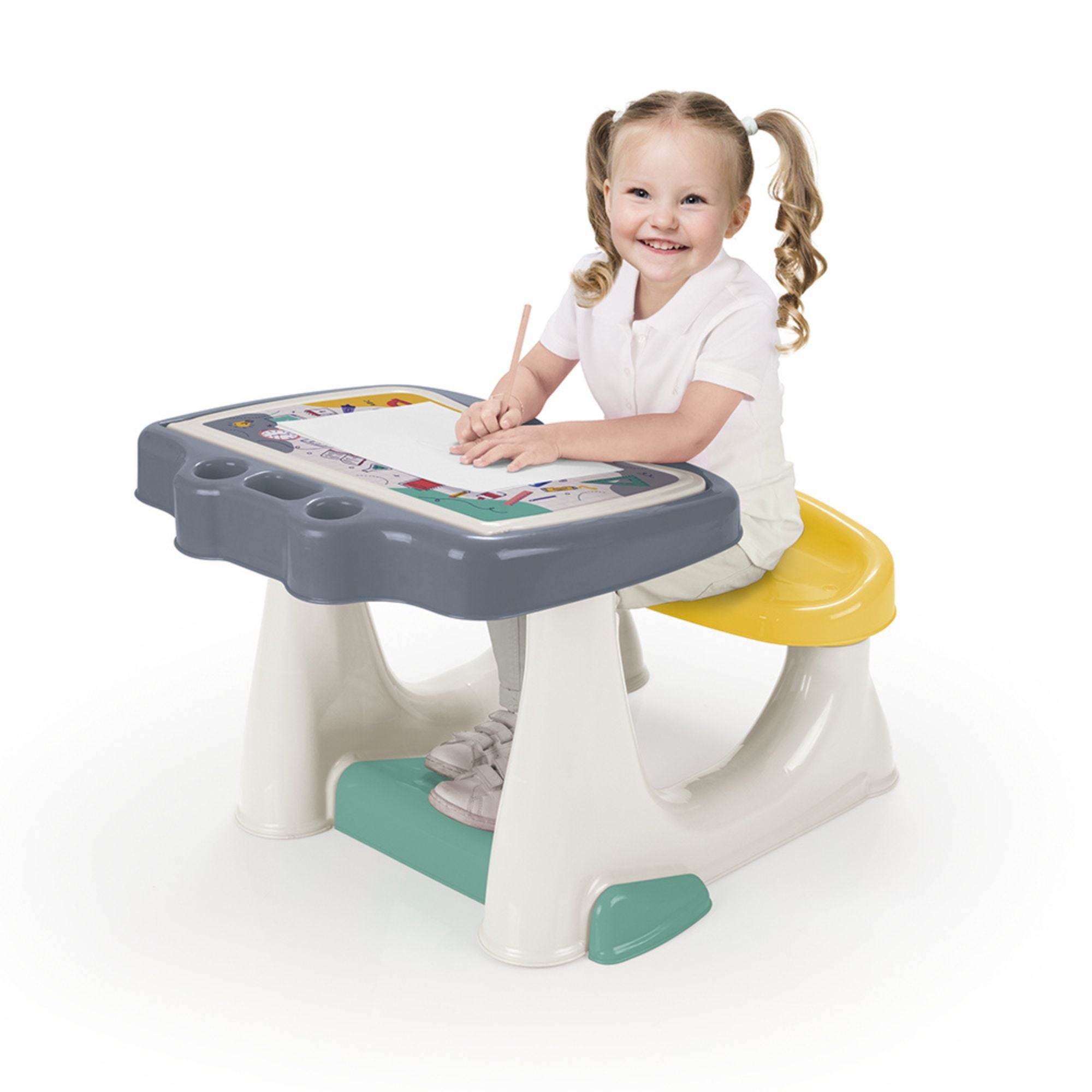 DOLU Activity Desk with Storage & Footrest, Child Table for Ages 3+ (Open Box) - VMInnovations
