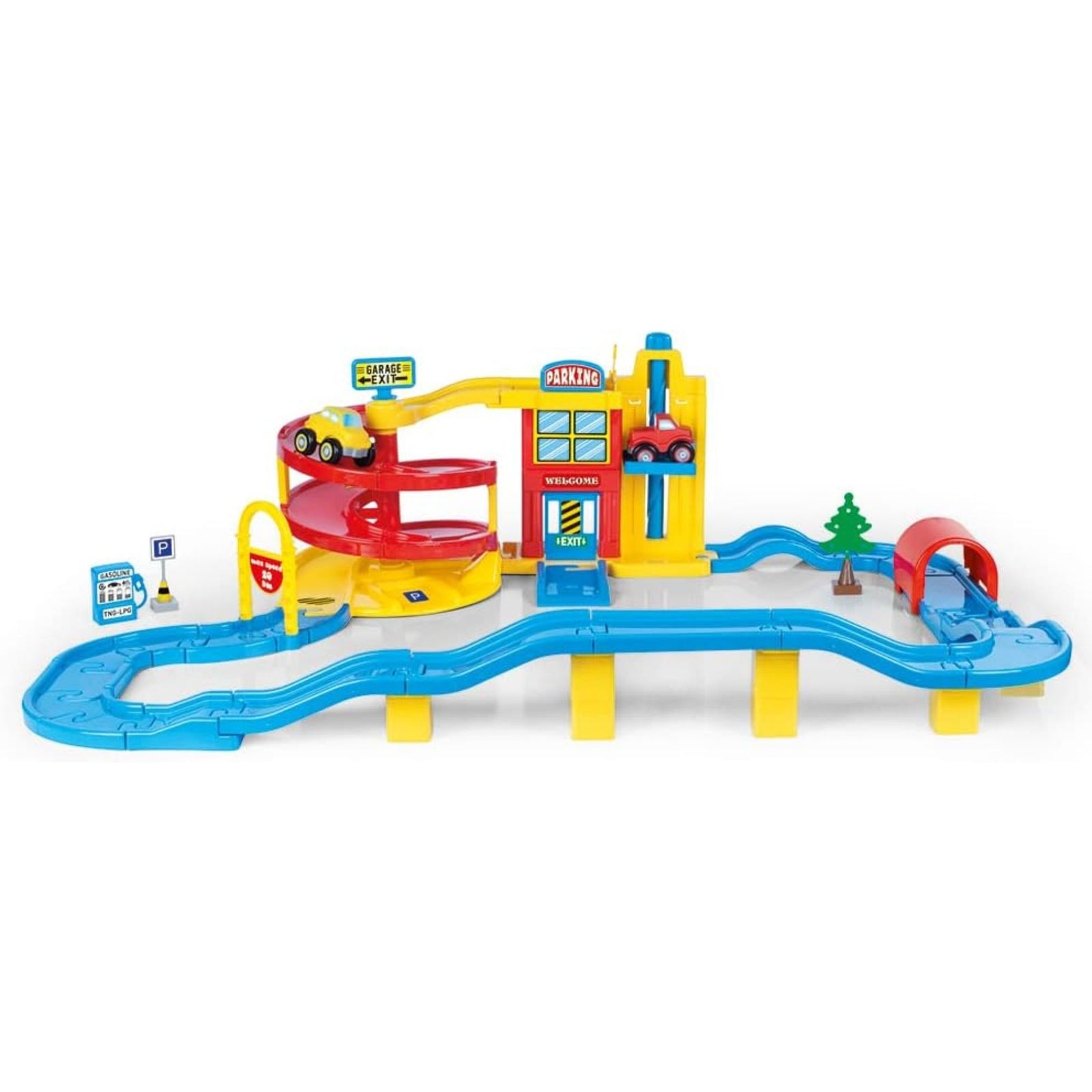 DOLU Large Parking Lot Garage Playset for Kids, Car Toy with Ramp and Elevator - VMInnovations
