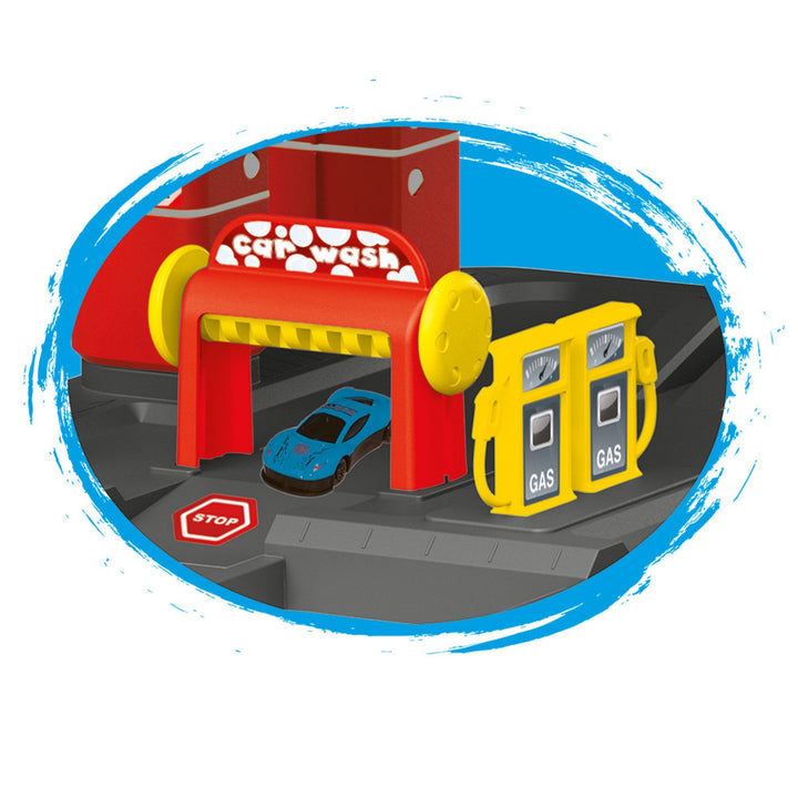 DOLU Full 3-Storey Car Park, Multi-level Toy Garage Playset for Toddlers Ages 3+ - VMInnovations