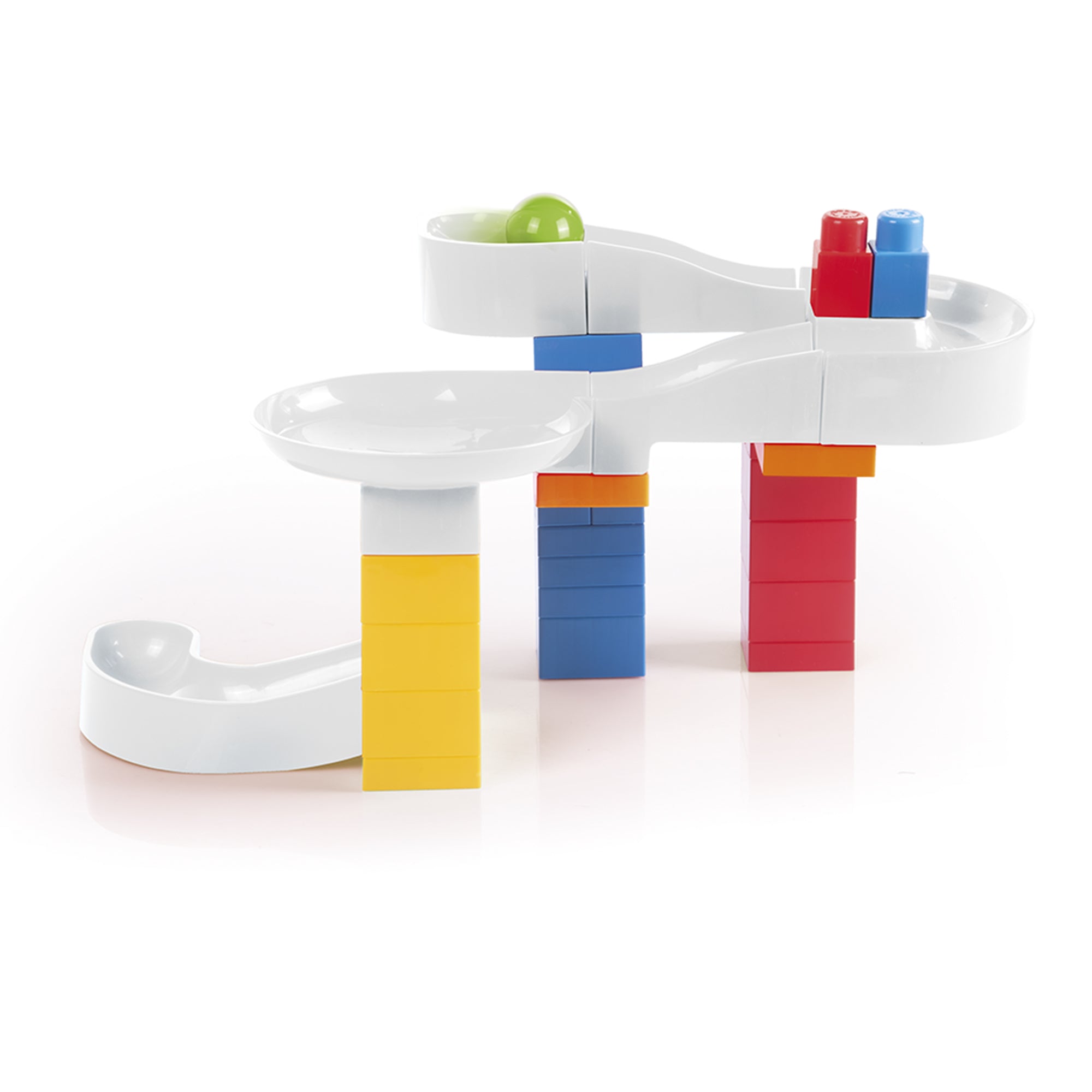 DOLU Marble Run Big Tube Ball Tower w/Building Blocks Toy Playset (Open Box)