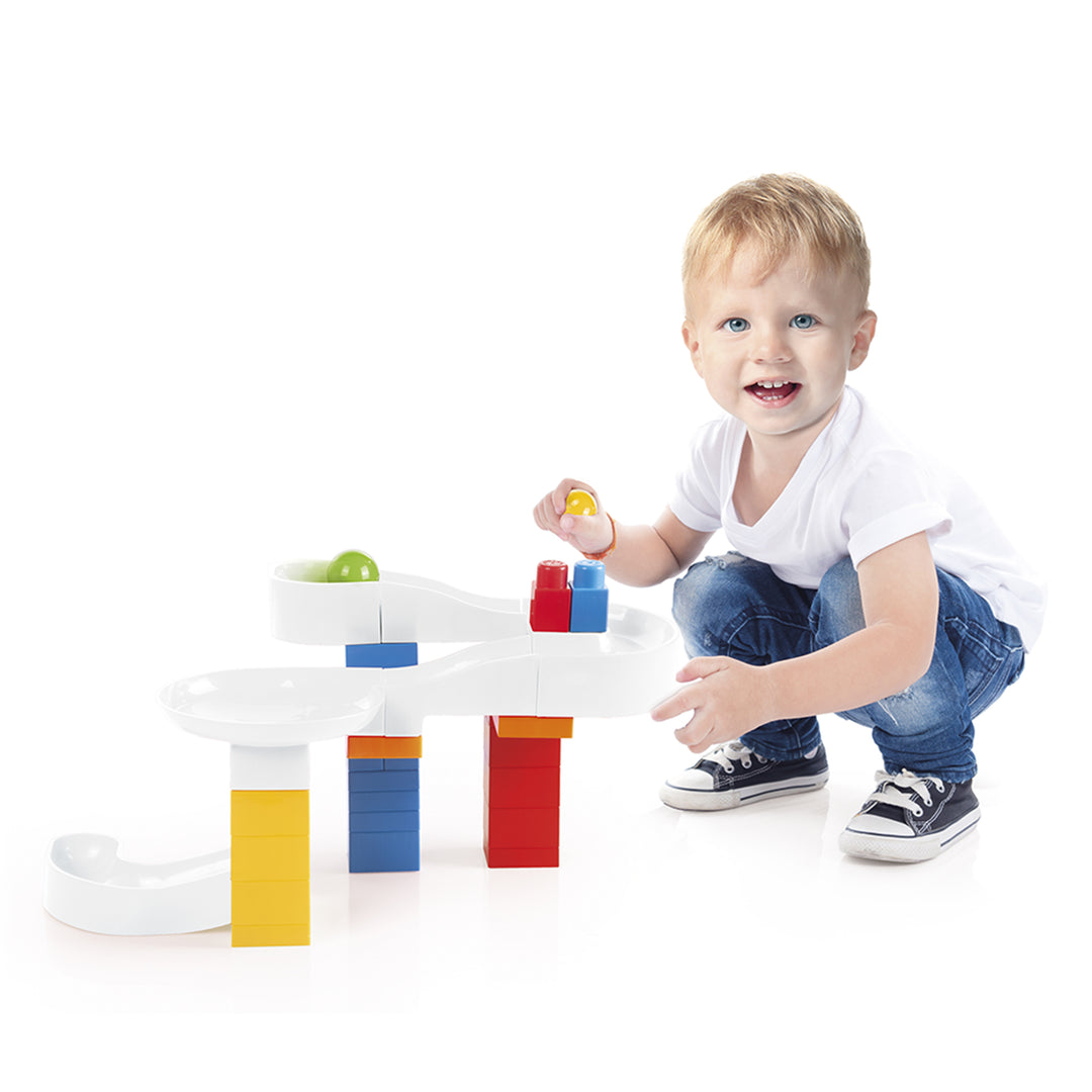 DOLU Marble Run Big Tube Ball Tower with Building Blocks Toy Playset for Kids - VMInnovations