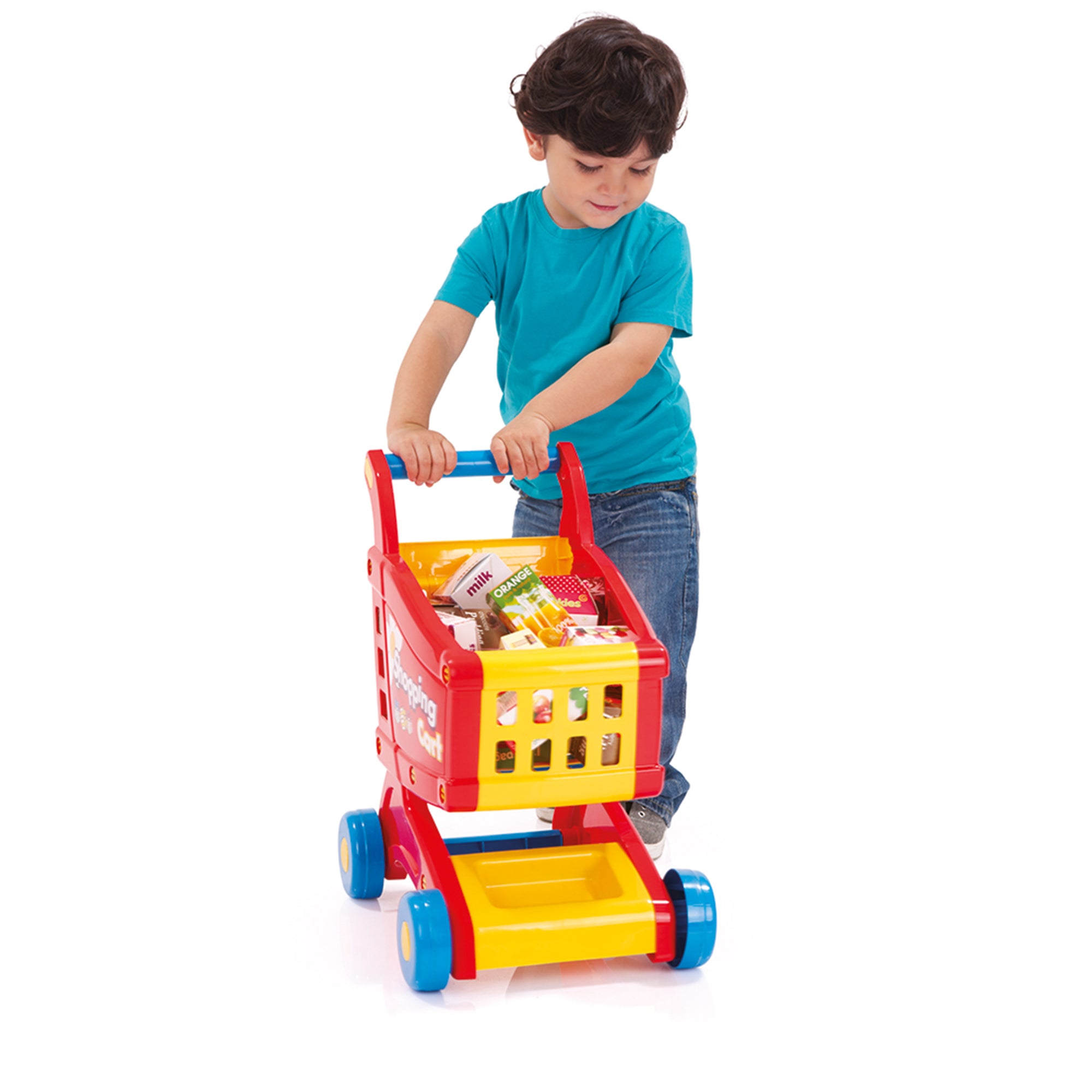 Dolu My Pretend Play Shopping Cart Toddler Push Toy for Kids Ages 2 and Up, Red - VMInnovations