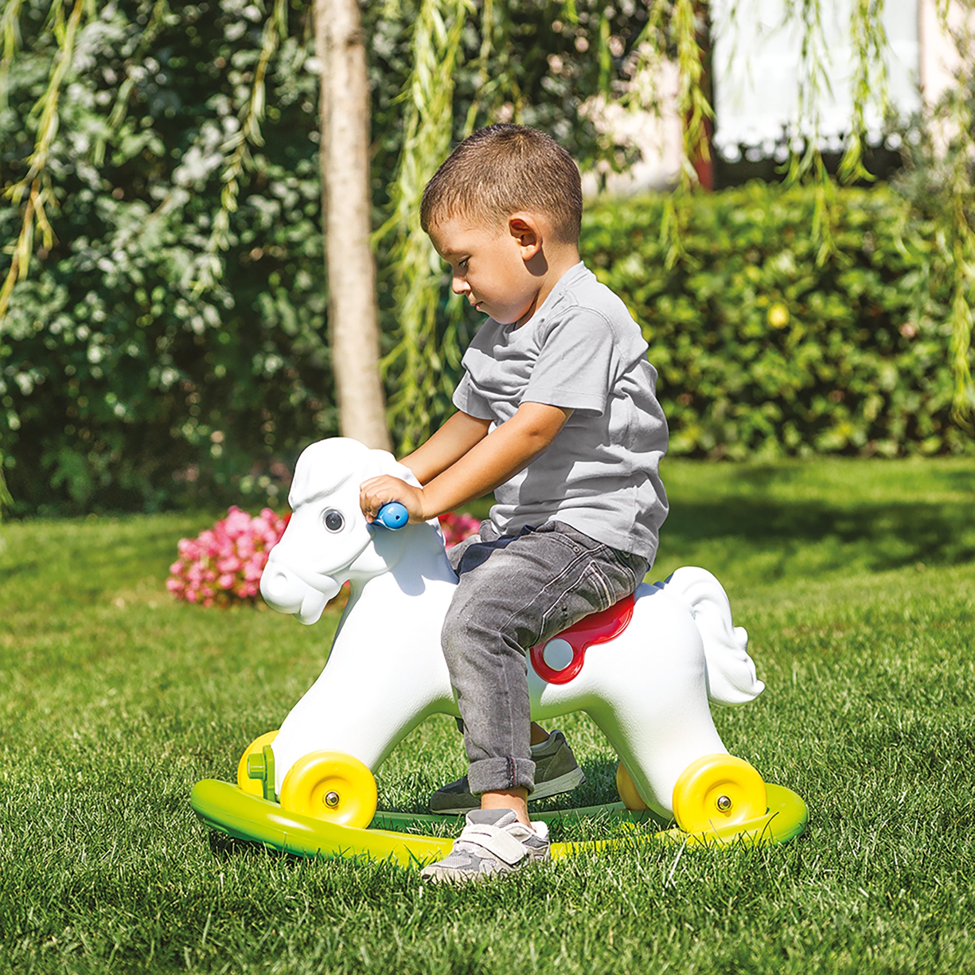 Dolu Rocking Horse 2 in 1 Toddlers Ride On Toy & Removable Sled (Open Box)