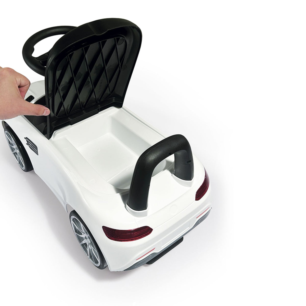 DOLU Ride-On Car for Toddlers, Foot-Powered Push Toy w/Horn for 12mo & Up, White - VMInnovations