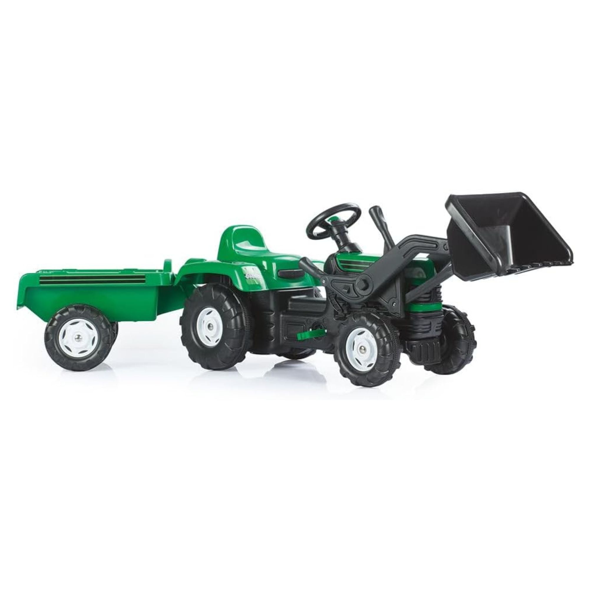 DOLU Pedal Tractor with Full Ranchero Trailer Toy w/ Front Loader (Open Box)