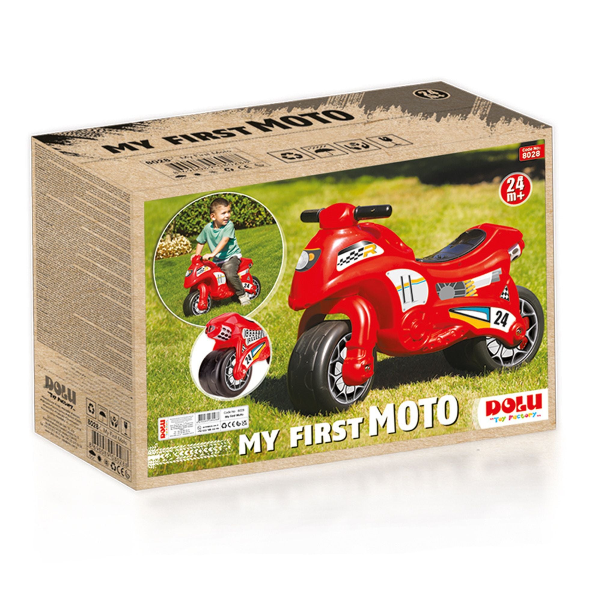 DOLU My First Moto Balance Ride-On, Foot-Powered Balancing Toddler Toy, Red - VMInnovations