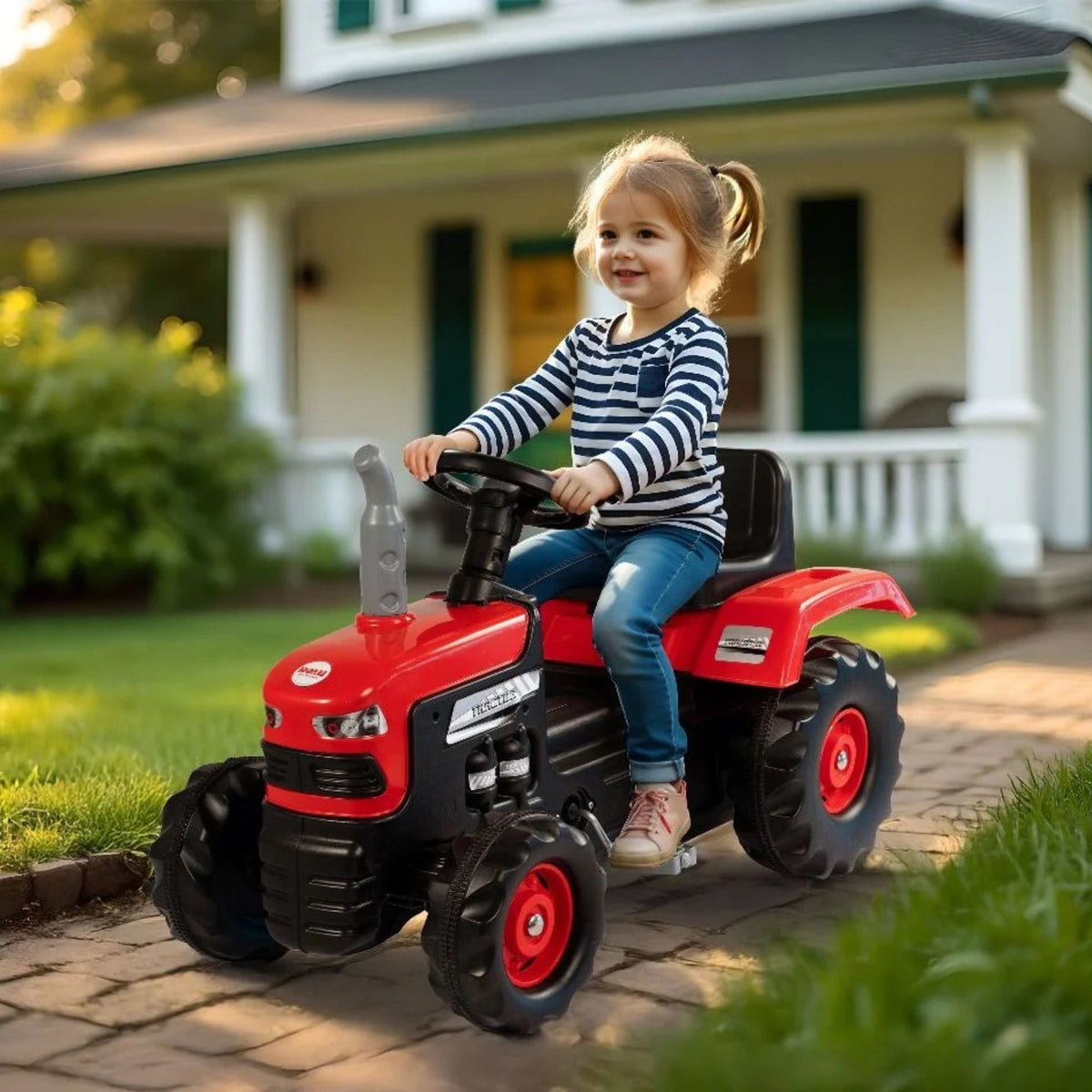 DOLU Pedal Tractor Ride On Toy, Durable Outdoor Car for Kids Ages 3, (Open Box)