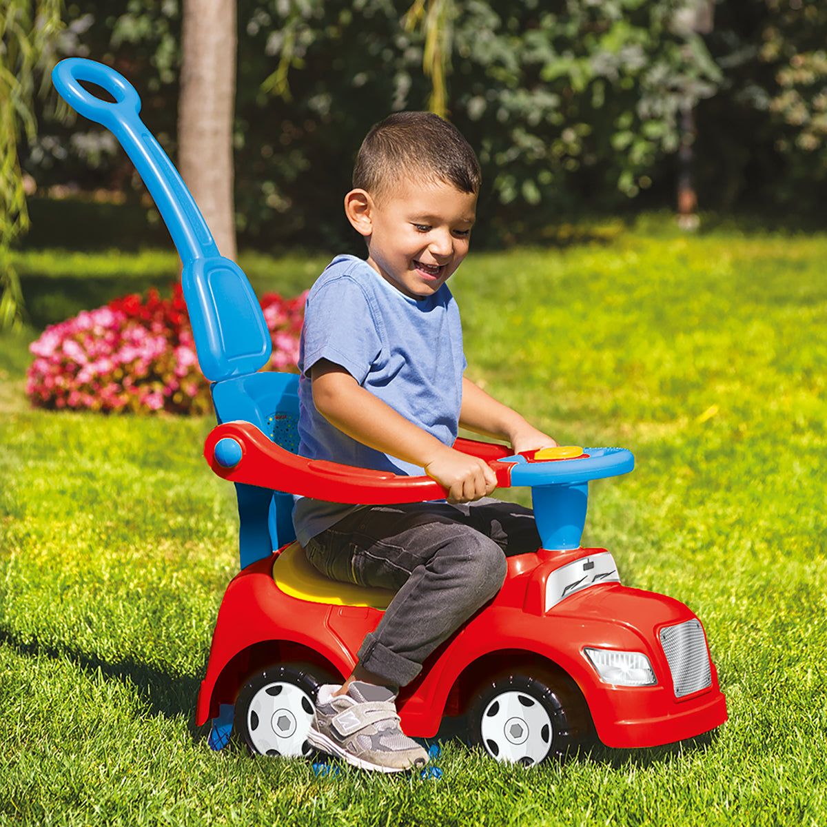 DOLU 4-in-1 Step Car with Parental Handle, for Toddlers 12 Months Old and Up - VMInnovations