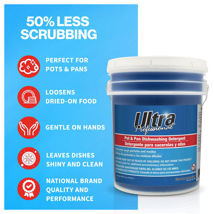 Ultra Professional™ 5 Gal Pots & Pans Dishwashing Detergent Fresh Scent, Blue - VMInnovations
