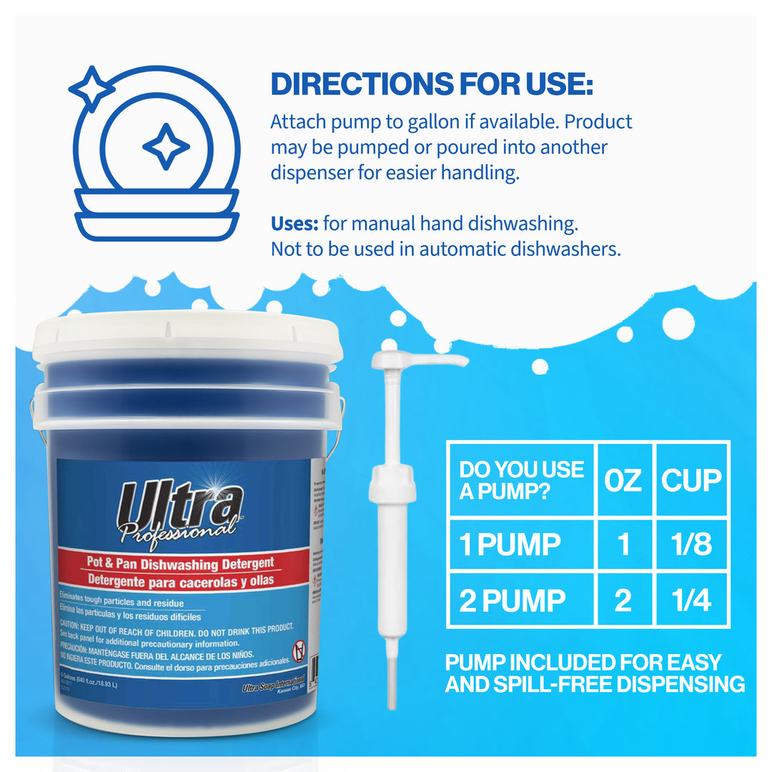 Ultra Professional™ 5 Gal Pots & Pans Dishwashing Detergent Fresh Scent, Blue - VMInnovations
