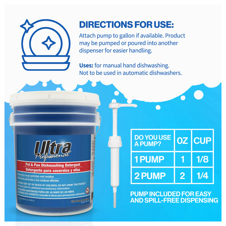 Ultra Professional™ 5 Gal Pots & Pans Dishwashing Detergent Fresh Scent, Blue - VMInnovations