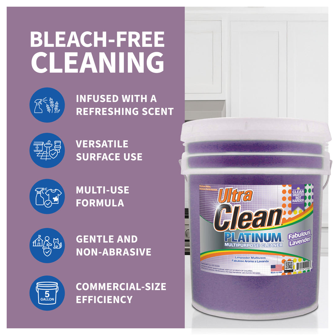 Ultra Clean Platinum Multipurpose Cleaner, Non-Abrasive, Lavender, 5 Gallons - VMInnovations