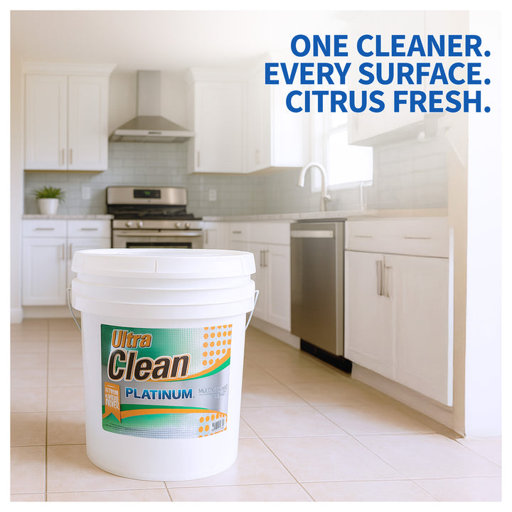 Ultra Clean Platinum Multipurpose Cleaner, Non-Abrasive, Citrus Scent, 5 Gallons - VMInnovations