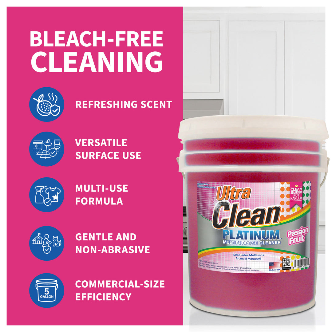 Ultra Clean Platinum Multipurpose Cleaner, Non-Abrasive, Passion Fruit, 5 Gal - VMInnovations
