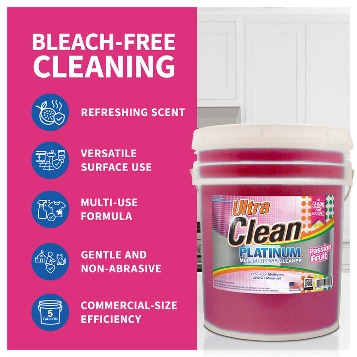 Ultra Clean Platinum Multipurpose Cleaner, Non-Abrasive, Passion Fruit, 5 Gal - VMInnovations