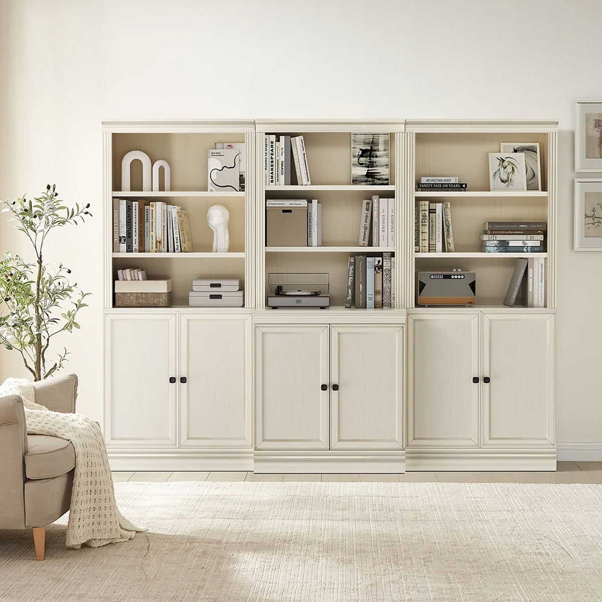 VAUXHILL & CO. Halston Multi-Depth Bookcase, Adjustable Shelving Unit (Used)