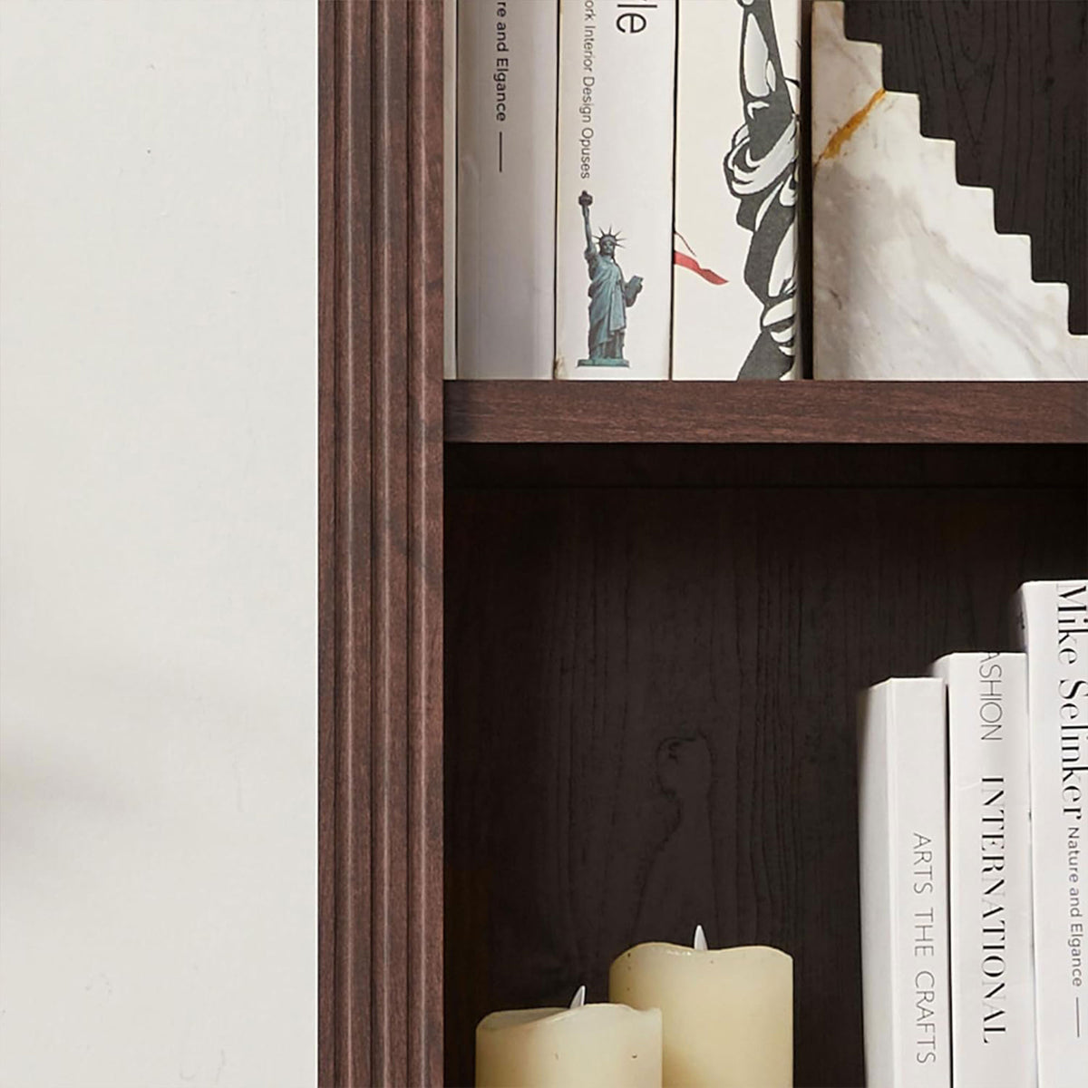 VAUXHILL & CO. Halston Narrow Bookcase, Adjustable Open Shelving Unit, Cherry