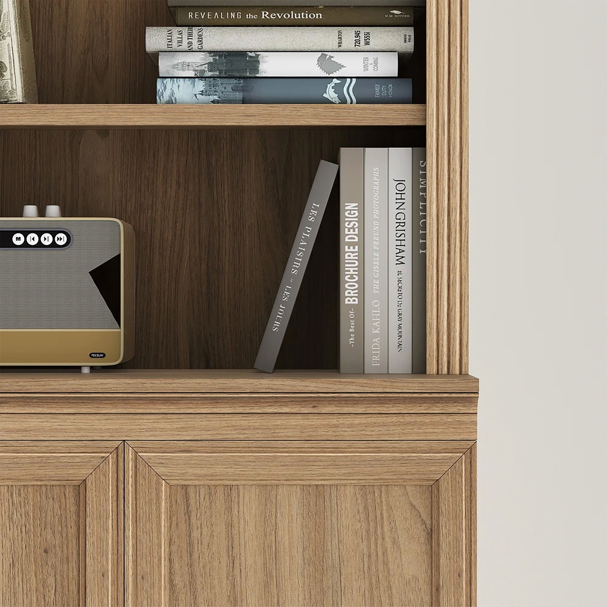 VAUXHILL & CO. Multi-Depth Bookcase Adjustable Shelving Unit, Oak (Open Box) - VMInnovations