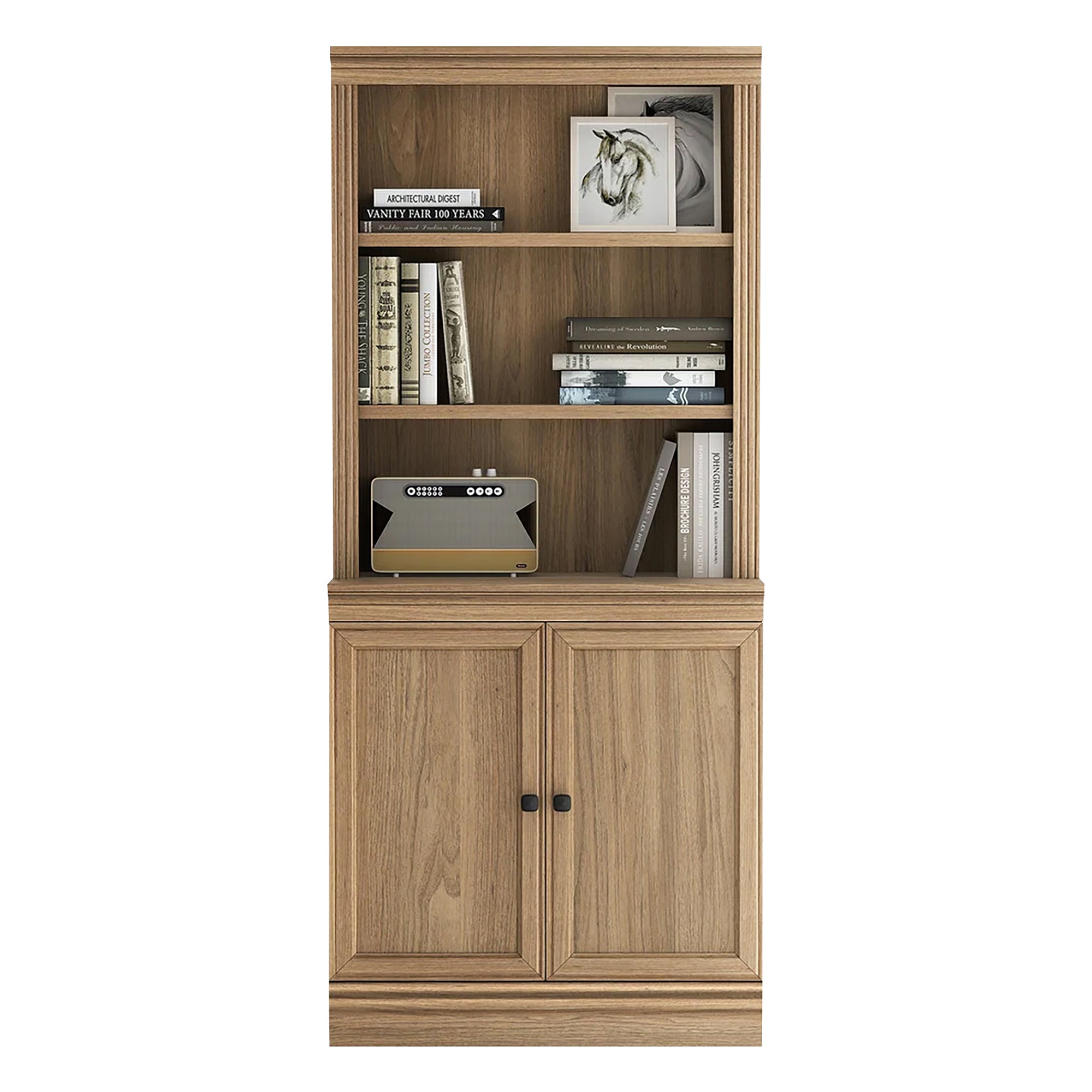 VAUXHILL & CO. Multi-Depth Bookcase Adjustable Shelving Unit, Oak (Open Box) - VMInnovations