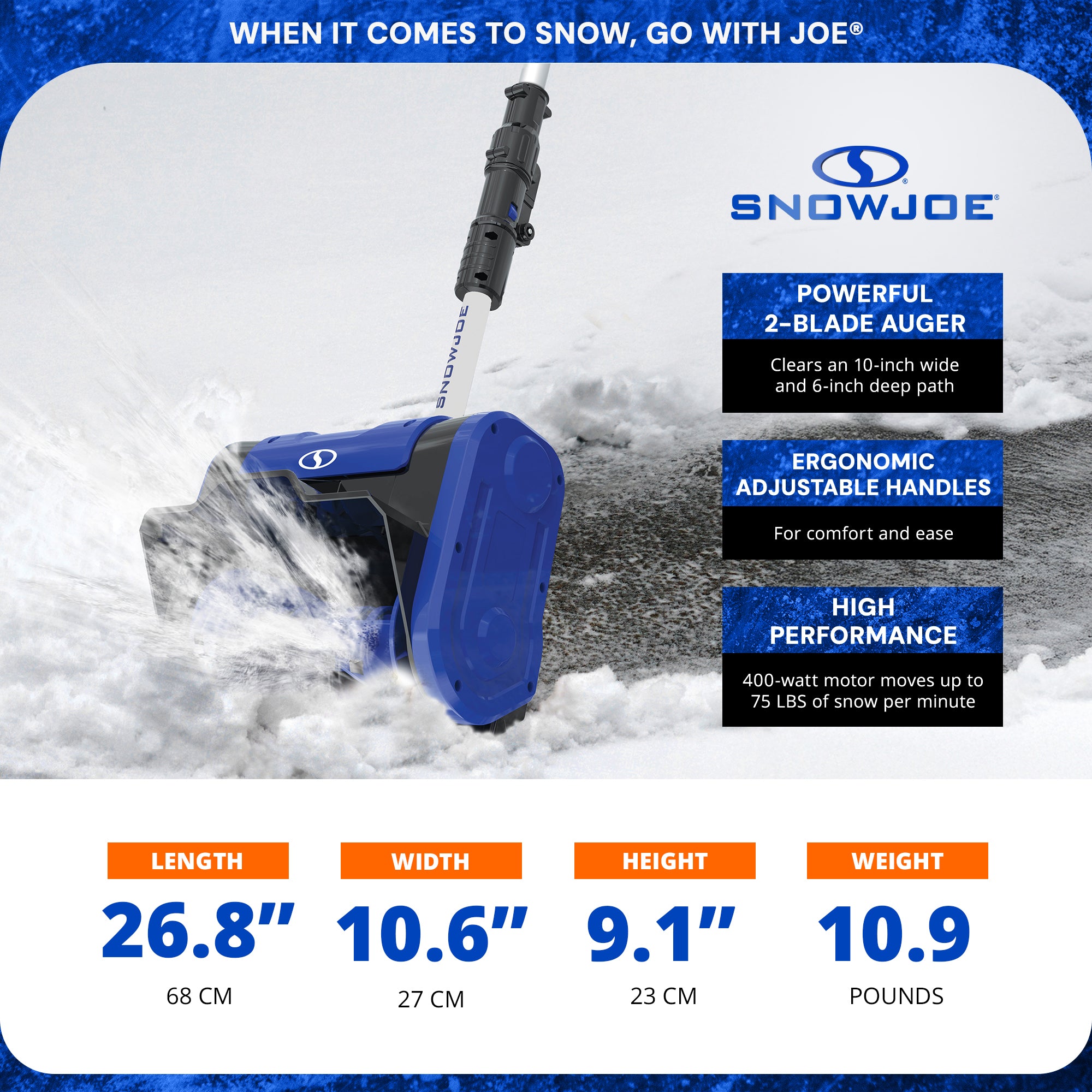 Snow Joe Cordless Snow Shovel Kit for Car Driveway Snow Removal (Open Box) - VMInnovations