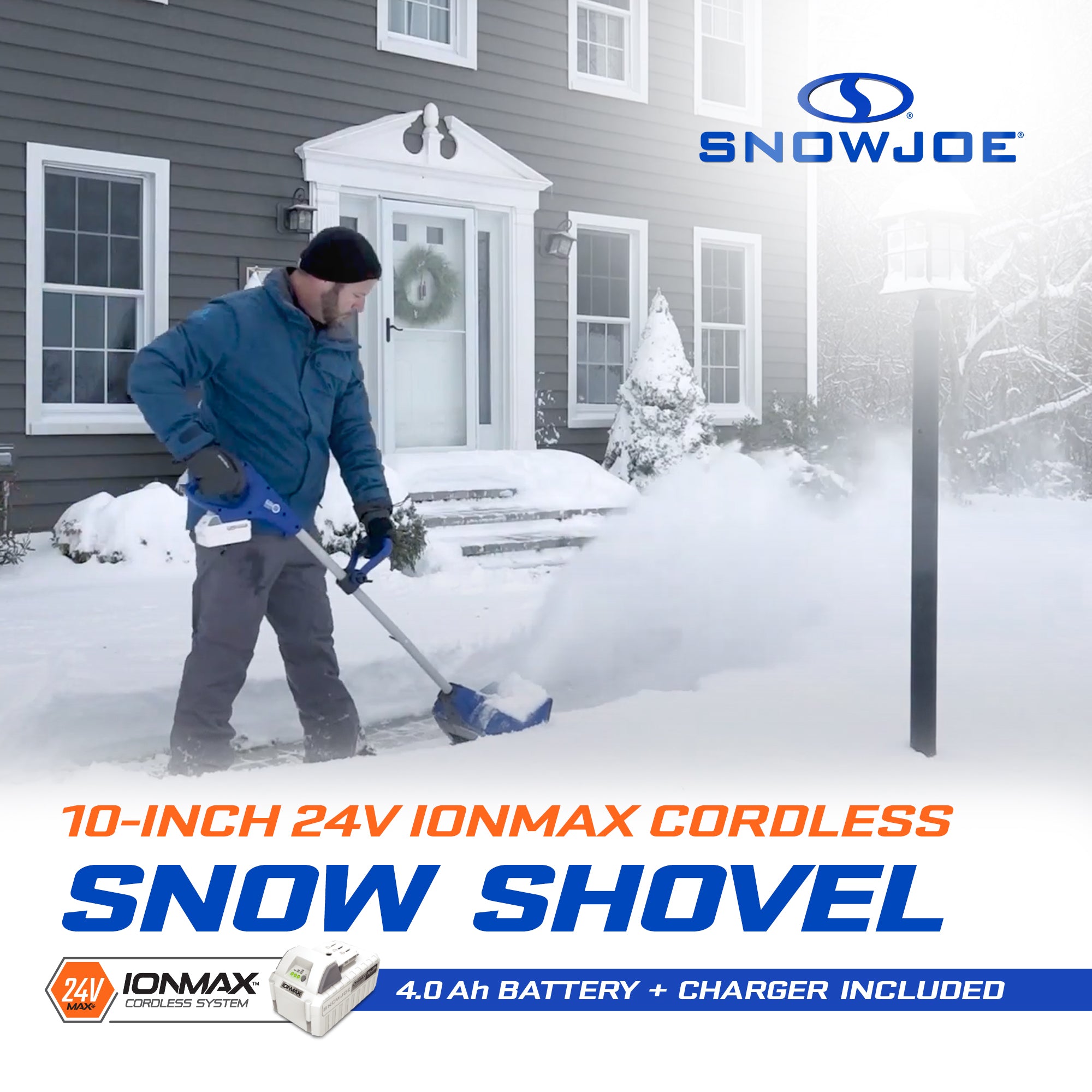 Snow Joe Cordless Snow Shovel Kit for Car Driveway Snow Removal, 24V-SS10-XR - VMInnovations