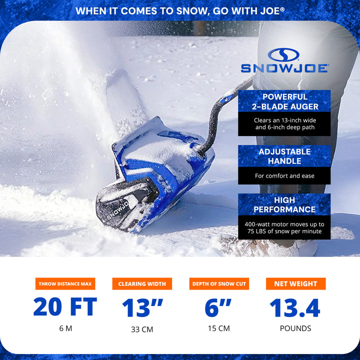 Snow Joe 24V Cordless Snow Shovel Kit for Driveway Winter Snow Removal, 24V-SS13