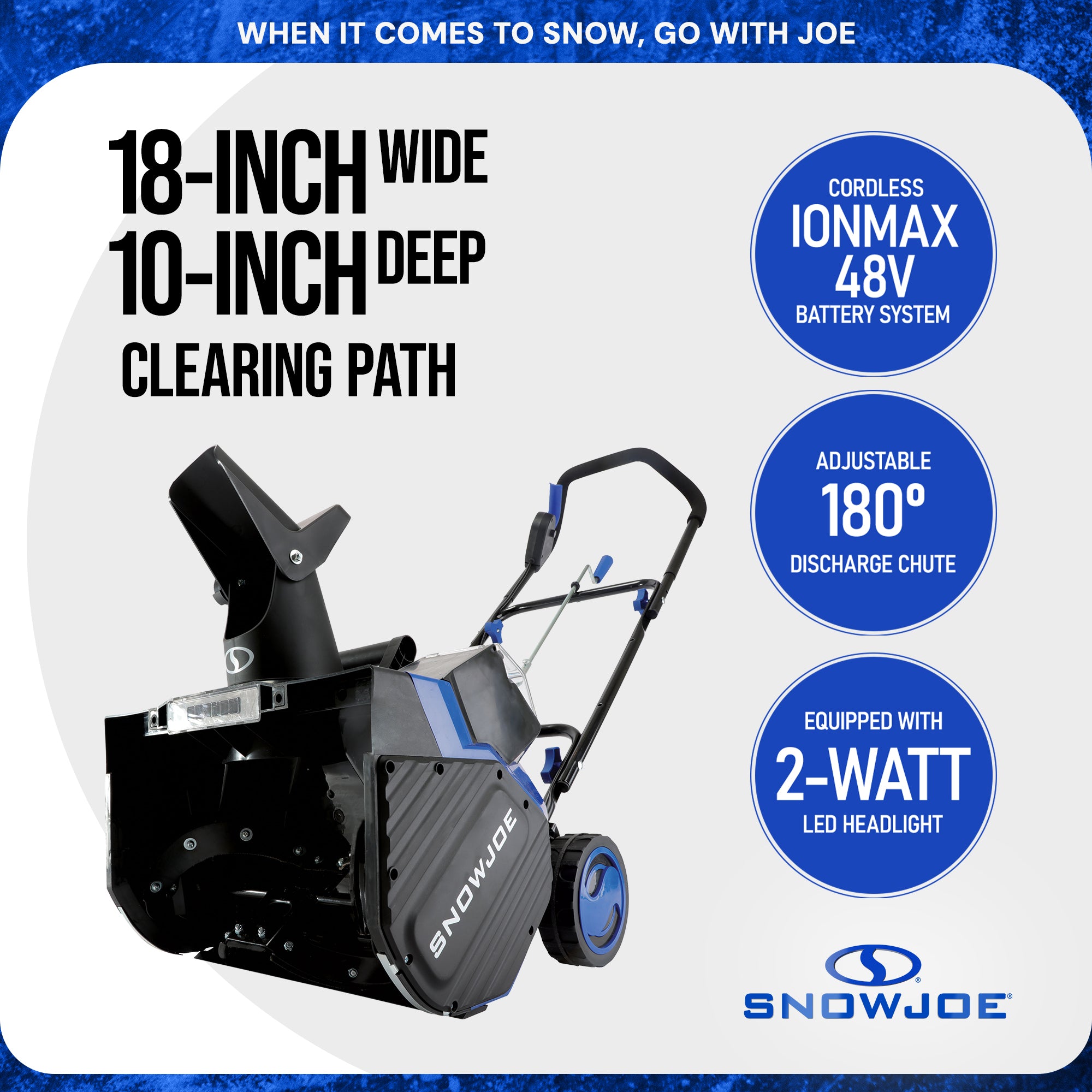 Snow Joe 24V Cordless Snow Blower with Electric Engine Type, 24V-X2-SB18 (Used) - VMInnovations