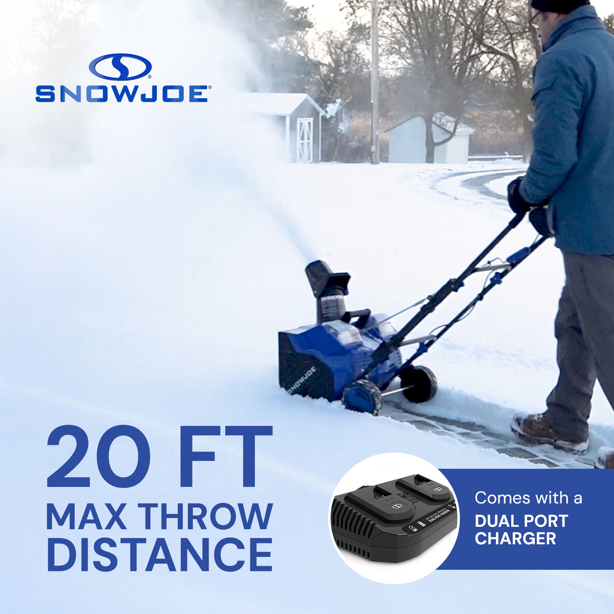 Snow Joe IONMAX 24V Cordless Snow Blower with Electric Engine Type, 24V-X2-SB18