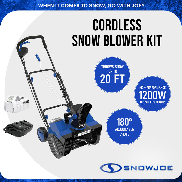 Snow Joe IONMAX 24V Cordless Snow Blower with Electric Engine, 24V-X2-SB18-XR - VMInnovations