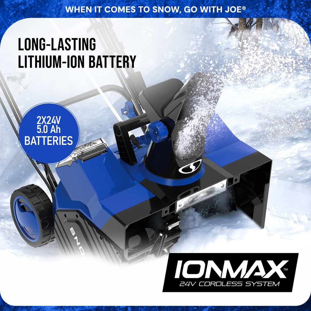 Snow Joe IONMAX 24V Cordless Snow Blower with Electric Engine, 24V-X2-SB18-XR - VMInnovations