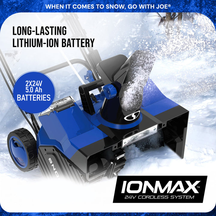 Snow Joe IONMAX 24V Cordless Snow Blower with Electric Engine, 24V-X2-SB18-XR - VMInnovations