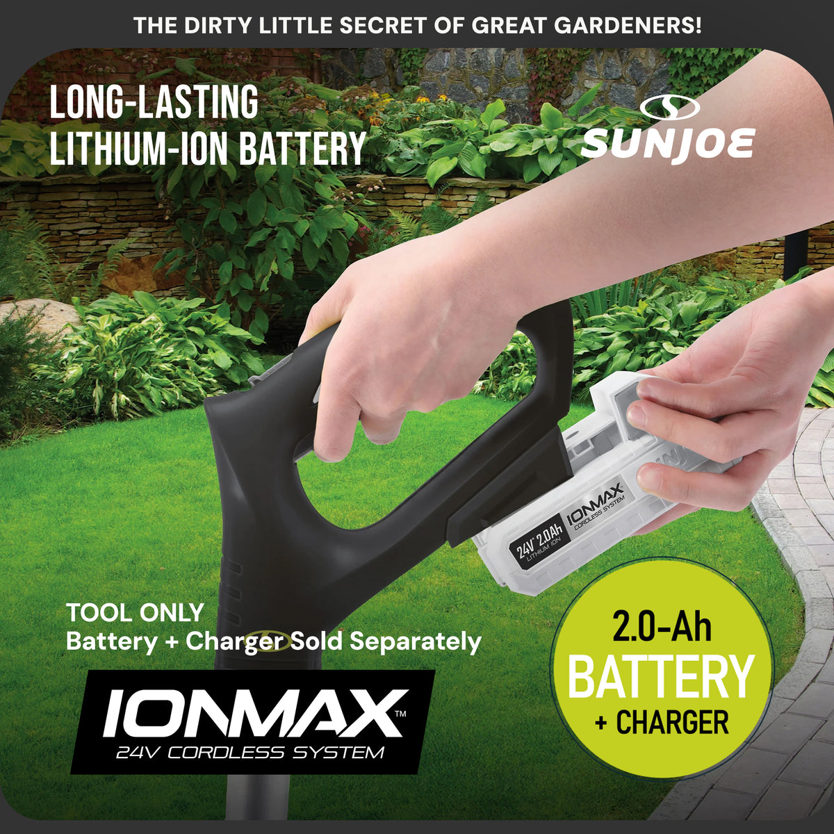 Sun Joe 24V IONMAX Cordless Garden Tiller + Cultivator, 24V-TLR-CT (Used) - VMInnovations