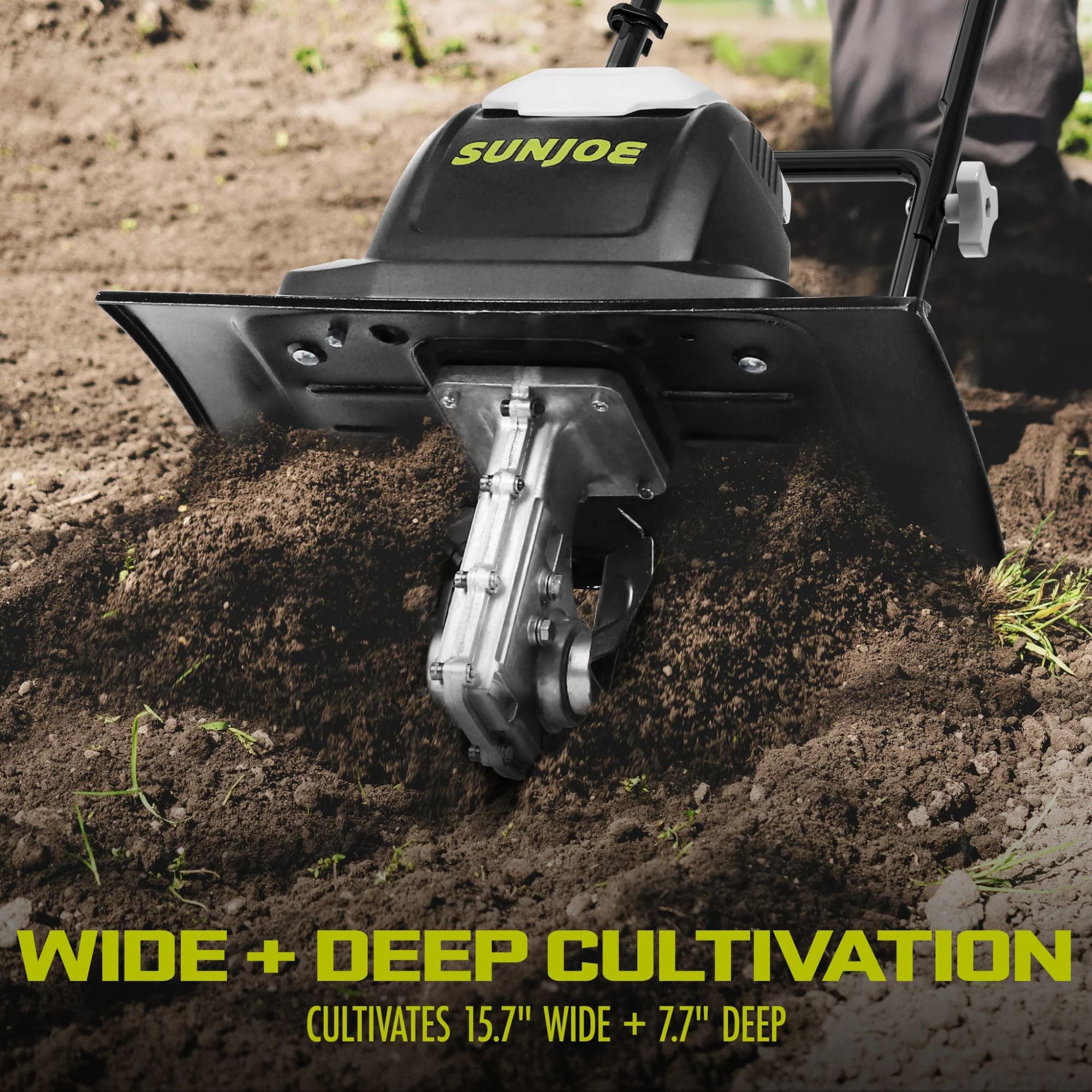 Sun Joe Electric Garden Tiller Cultivator, Steel Tines, 15 Amp, 15.7" (Used)