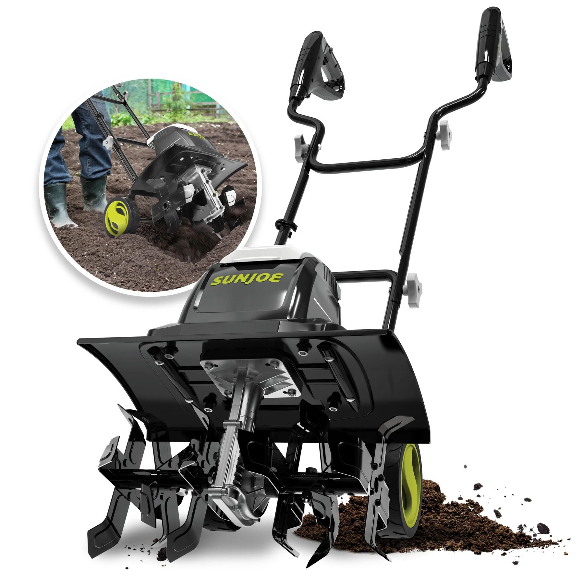 Sun Joe Electric Garden Tiller Cultivator, Steel Tines, 15 Amp, 15.7" (Used)