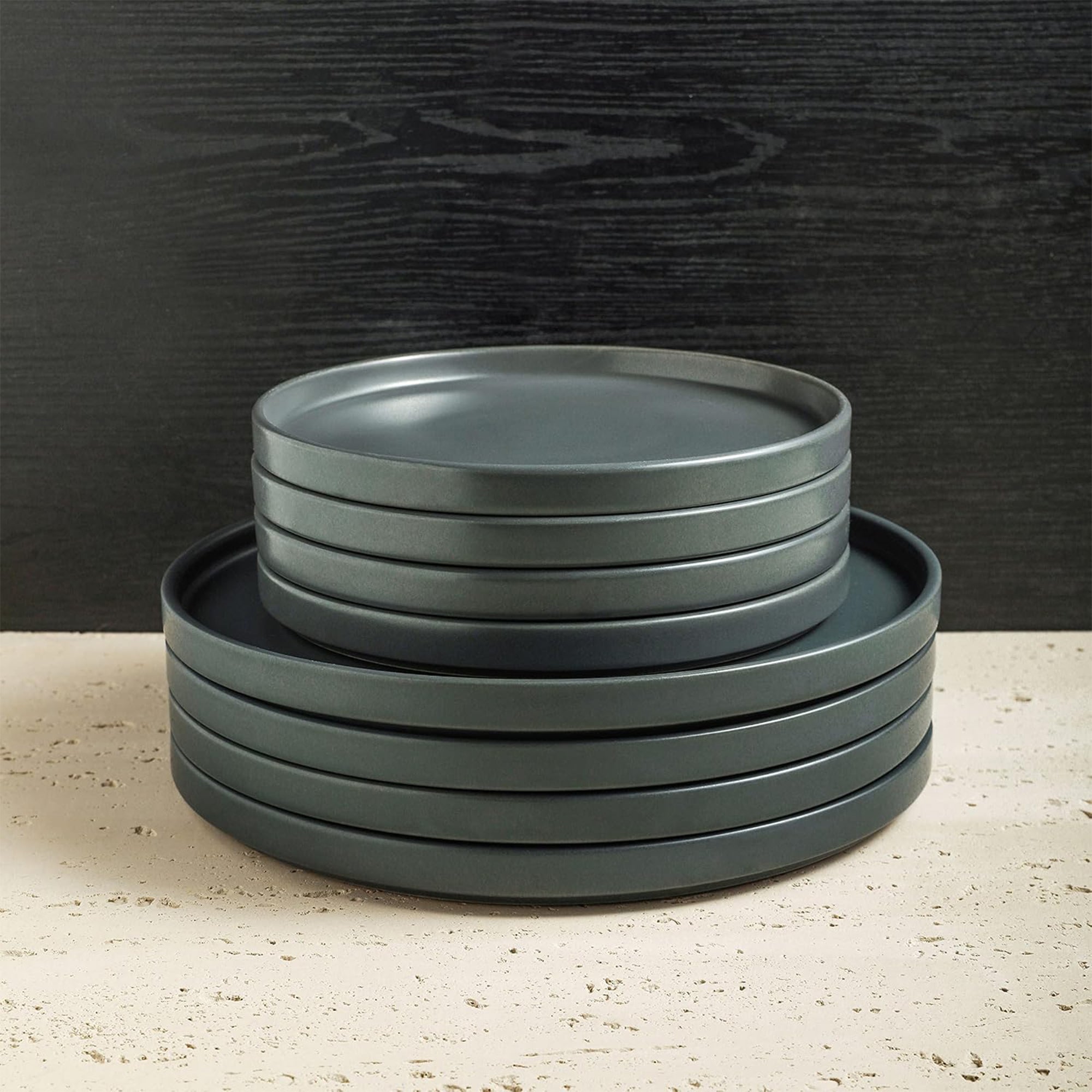 Stone Lain Celina Stoneware 16 Piece Dinnerware Set, Service for 4, Gray Matte - VMInnovations