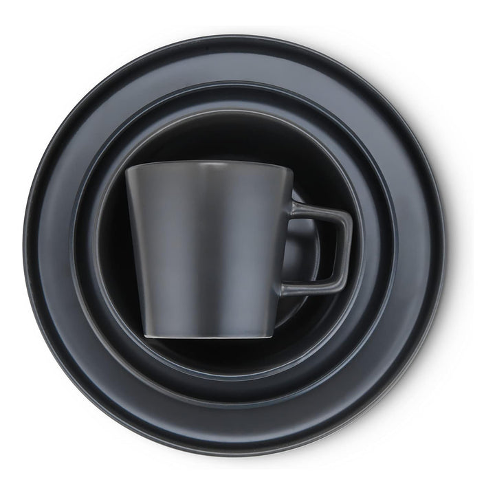 Stone Lain Celina Stoneware 32 Piece Dinnerware Set, Service for 8, Gray Matte - VMInnovations