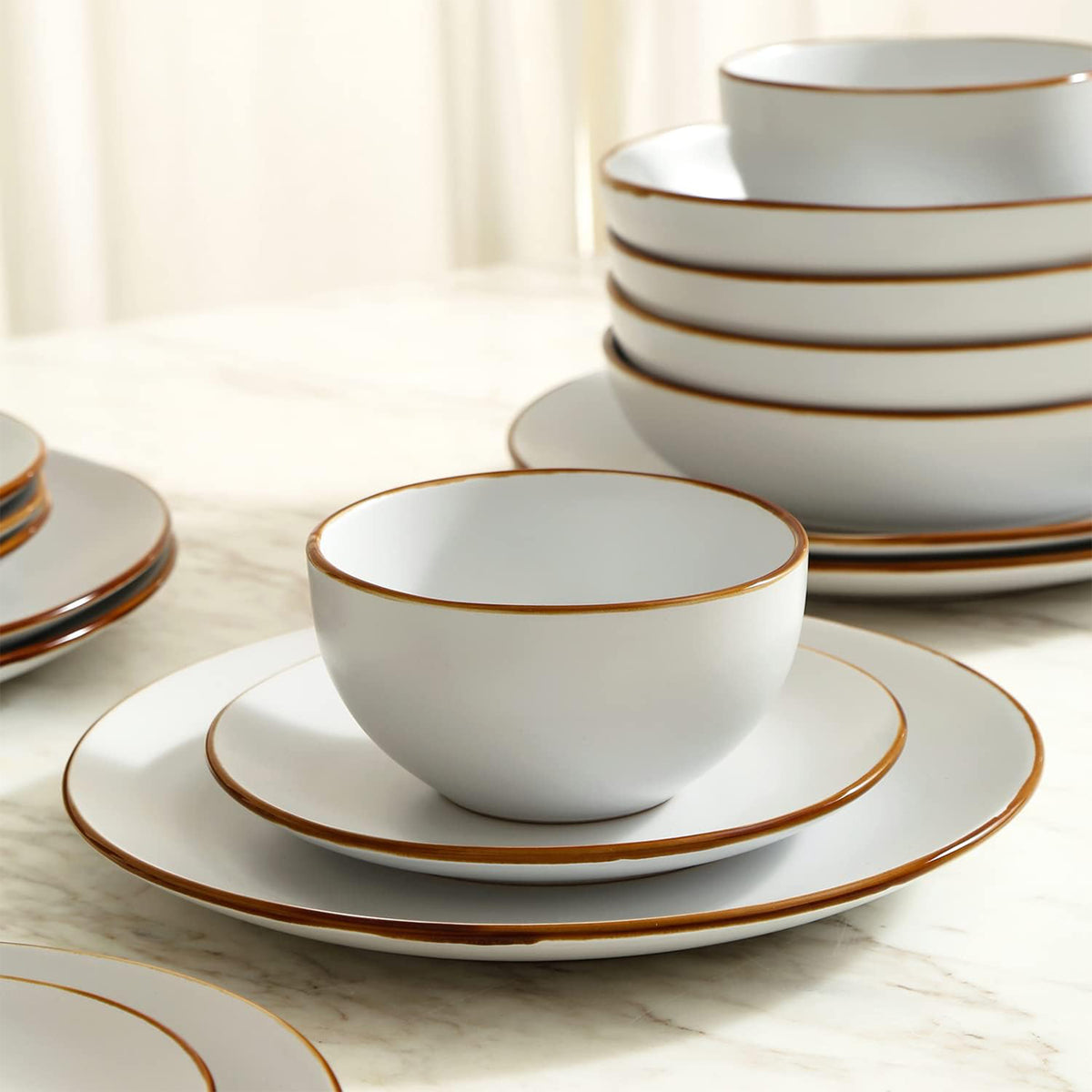 Stone Lain Brasa Modern Stoneware 16pc Dinnerware Set, Service for 4(Open Box) - VMInnovations