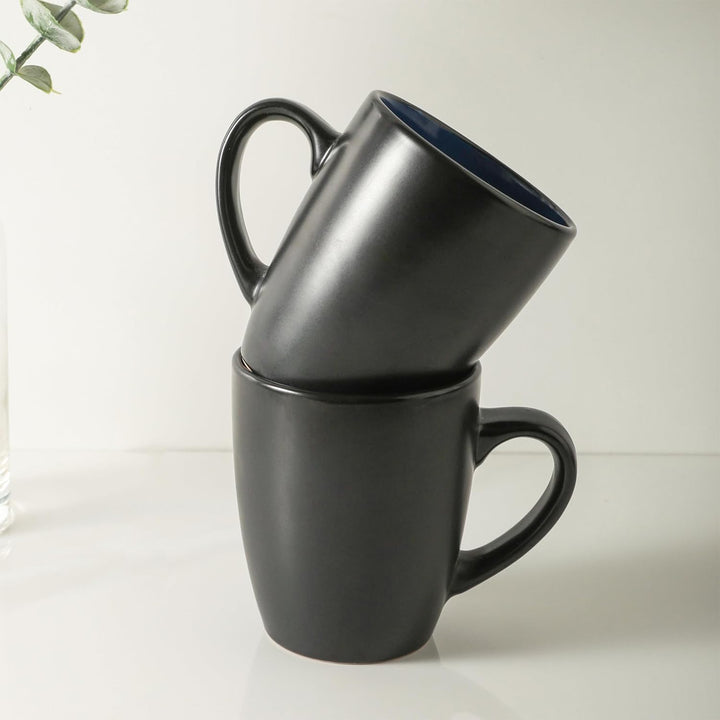 Stone Lain Albie Stoneware 32 Piece Dinnerware Set, Service for 8, Blue & Black - VMInnovations