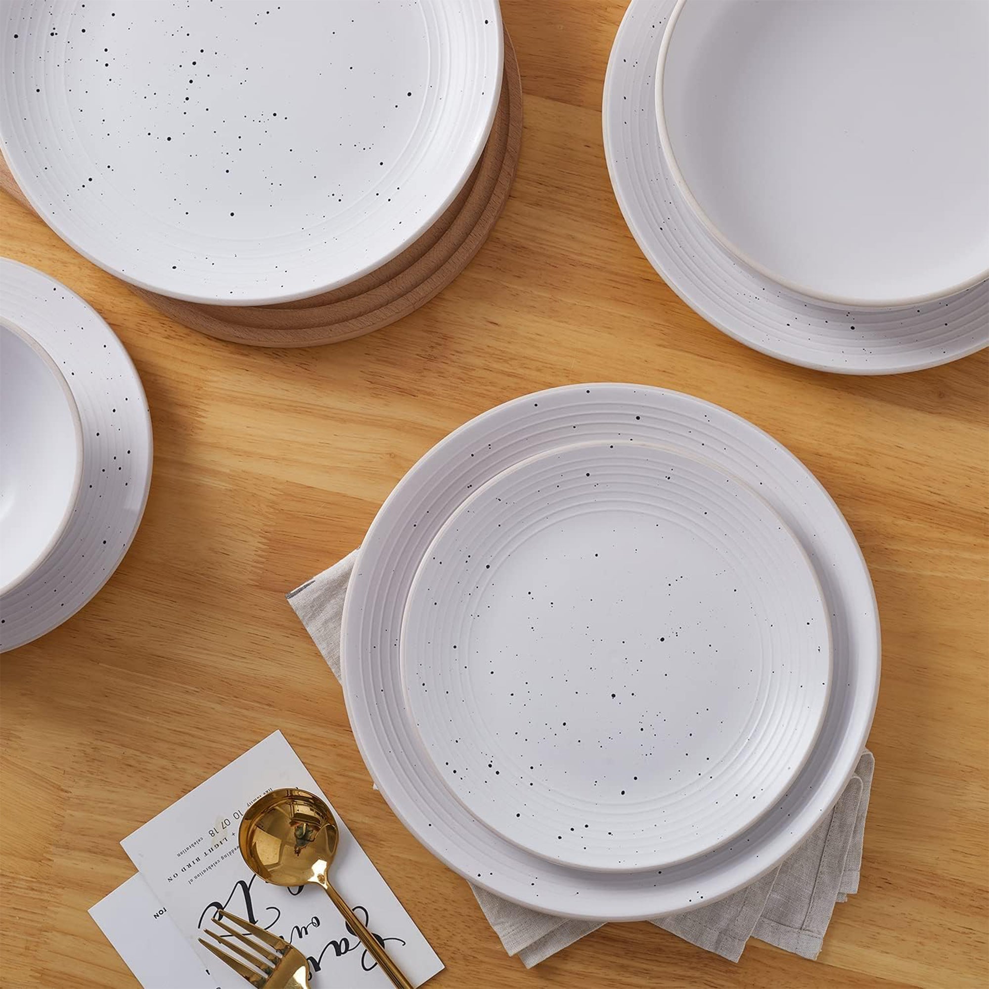 Stone Lain Stoneware 16pc Dinnerware Set, Service for 4, Off White (Open Box) - VMInnovations