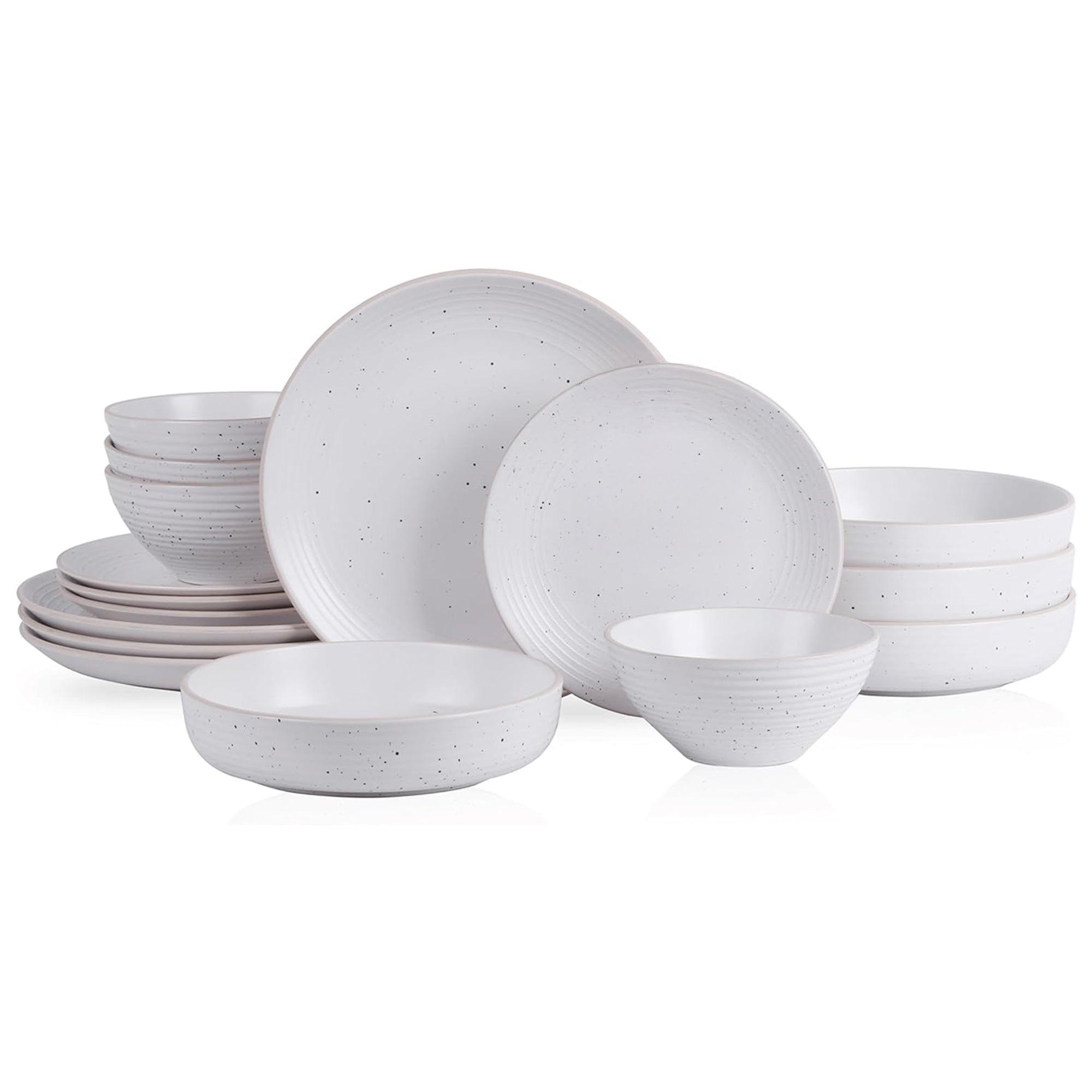Stone Lain Stoneware 16pc Dinnerware Set, Service for 4, Off White (Open Box) - VMInnovations