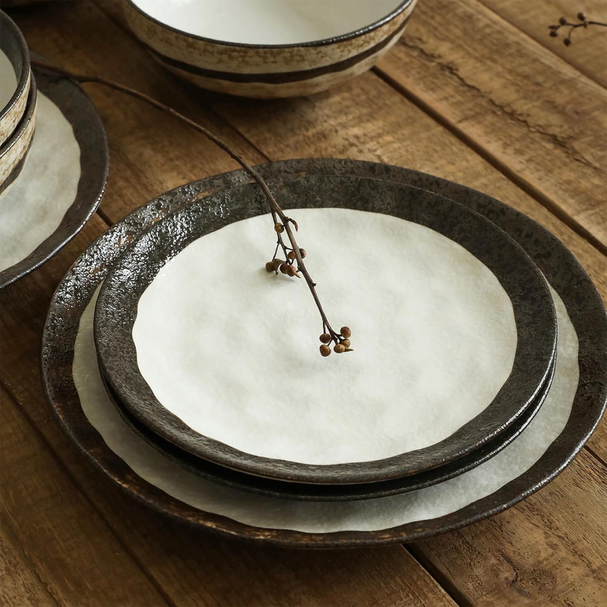 Stone Lain Lucy Porcelain 16 Piece Dinnerware Set, Service for 4 People, Beige - VMInnovations